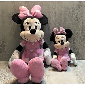 Minnie Mouse Disney Junior Set Of 2- Plush Stuffed Toys-Great Condition